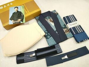 平和屋2■男性　和装小物　着付小物セット　角帯・半襦袢・伊達締め・補正パッド　Мサイズ　美保姿本舗謹製　逸品　未使用　DAAI9085zzz