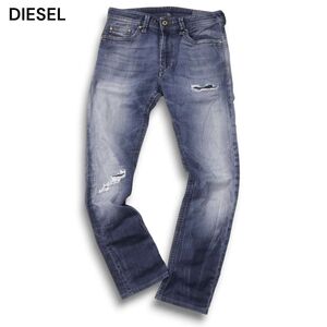 DIESEL ディーゼル 【THAVAR SP-NE】 通年 クラッシュ&リペア加工★ スエット デニム パンツ ジョグ ジーンズ Sz.28　メンズ　I4B01902_A#R