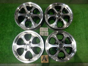 ★ 三菱 純正OP ENKEI製 アルミホイール 4本セット 14x4.5J ポリッシュ 4H PCD100 +46 ハブ径56mm センターキャップ付 ★ 2梱包発送予定 ★