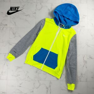 NIKE ナイキ 蛍光カラー ジップアップスウェットパーカー トップス レディース 黄色 イエロー系 サイズL*NC77