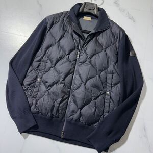 定価22万!!!弩級XL!!!【モンクレール MONCLER】「MAGLIONE TRICOT CARDIGAN」ニット キルティング 中綿 ダウンジャケット