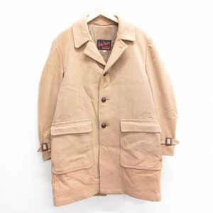 L/古着 長袖 ウール コート メンズ 90s ロング丈 ベージュ カーキ 23nov02 中古 アウター