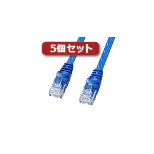 まとめ得 5個セット サンワサプライ カテゴリ6フラットLANケーブル 15m ブルー LA-FL6-15BLX5 x [2個] /l