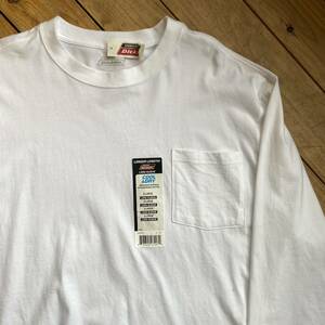 新品 Dickies ディッキーズ 半袖 メンズ 長袖 Tシャツ ロンT ロングスリーブ XL ホワイト ポケット アウトドア タグ付き未使用品 T1967