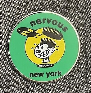 ピンバッジ「ナーバス・レコード　NERVOUS RECORDS　ハウス」