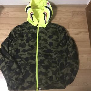 エイプ　A Bathing Ape 1st カモシャーク Hoodie Jacket シャークパーカーJKT ミリタリージャケット　確実正規品　xl 新品タグ付き