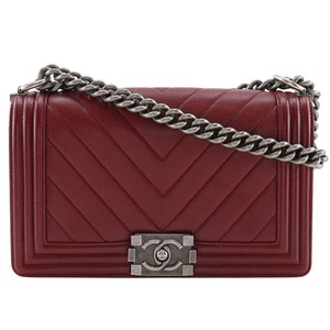 CHANEL シャネル チェーンショルダー ボーイシャネル25 Vステッチ A67086 ショルダーバッグ キャビアスキン レディース【I211824251】中古