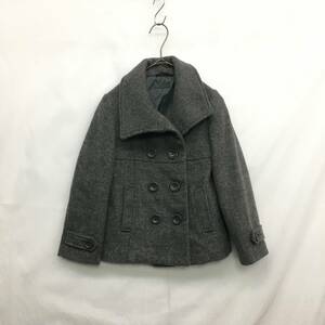 NZ2117●BENETTON TWEEN ダブルボタン コート●120●グレー キッズ 子供服 ピーコート ベネトン トゥイーン