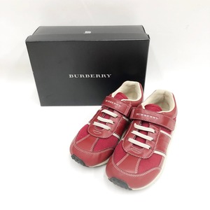 〇〇 BURBERRY LONDON バーバリーロンドン キッズ レザースニーカー 20cm レッド 目立った傷や汚れなし