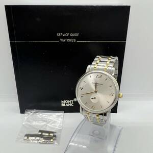 2500 MONT BLANC モンブラン クロノグラフ 稼働品 AUTOMATIC SS 107914 スケルトン Au750 K18 メンズ 腕時計 ゴールド シルバー