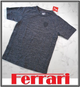 新品 コラボ限定品 レア物★フェラーリ エンブレム Tシャツ PUMA レッドライン ダークグレー Ferrari コットン100％ 綿シャツ★ XSサイズ 