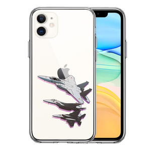 iPhone11 ケース クリア F-15J 編隊飛行 ブレイク スマホケース 側面ソフト 背面ハード ハイブリッド