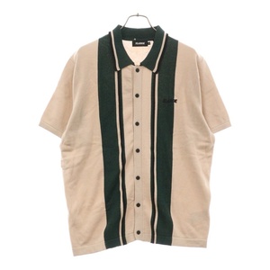 X-LARGE エクストララージ LINE KNIT S/S SHIRT ラインニット 半袖カットソー ベージュ/グリーン 101242013009