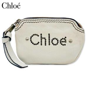 Chloe　クロエ レザー コインケース パース 小銭入れ レディース メンズ オフホワイト