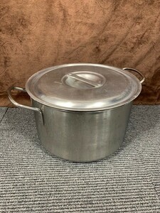 ★寸胴★直径34CM★両手鍋★蓋付き★中古品★ステンレス★取っ手付き★スープ★調理器具★厨房用品★業務用★レストラン★カフェ★飲食店★