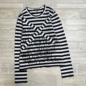 COMME des GARCONS/コムデギャルソン/ボーダー×クロス×手書き調プリント L/Sカットソー/長袖Tシャツ