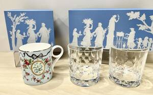 蘇さ(BBY1013)　洋食器　ウェッジウッド　WEDGWOOD　リボン＆ワイルドローズ　マグカップ　他　2箱　中古品　80サイズ 