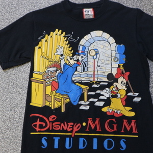 80s 90s USA製 Disney MGM STUDIOS Tシャツ S ブラック ミニー グーフィー ディズニー キャラクター ミッキーマウス ヴィンテージ