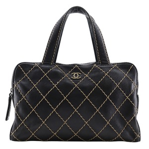 CHANEL シャネル ワイルドステッチ A14692 ハンドバッグ カーフ 黒 レディース【I191824245】中古