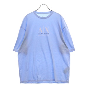 AX ARMANI EXCHANGE アルマーニ エクスチェンジ ロゴ プリント クルーネック 半袖Tシャツ カットソー ブルー