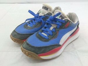 ◇ PUMA プーマ STYLE RIDER PLAY ON 371150-01 スニーカー シューズ 24cm ブルー レディース P