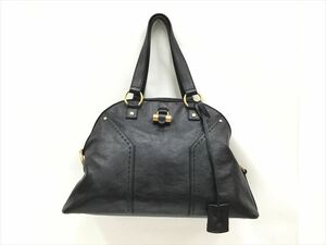 〇〇 Yves Saint Laurent イブサンローラン ミューズハンドバッグ 156464002122 ブラック やや傷や汚れあり