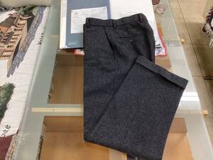 BROOKS BROTHERS WOOL FLANNEL TROUSERS WAIST 77X股下78DARK CHARCOALウエスト76インチ股下78、チャコールグレー