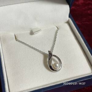 SV シルバー 極美品 TASAKI 田崎 タサキ 一粒パール 真珠 ネックレス ペンダント アクセサリー 2