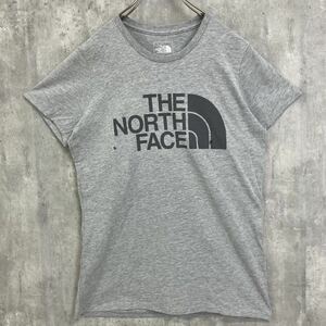 【1円スタート】新品 タグ付き THE NORTH FACE ノースフェイス ロゴTシャツ レディース S ハーフドーム 定番 グレー 正規品 US限定 NT-051