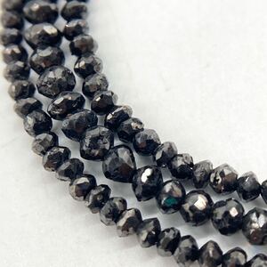 1円〜スタート!!K10WG!!［ブラックダイヤモンドネックレス］n 約4.6g アクセサリー black diamond necklace jewelry accessory BI3