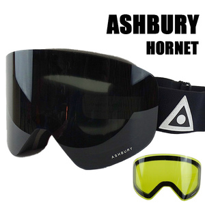 在庫処分セール！アシュべリー スノボ ゴーグル ASHBURY HORNET BLACK TRIANGLE DARK SMOKE HN5 M9 スノーボード 22-23 ボーナスレンズ付き