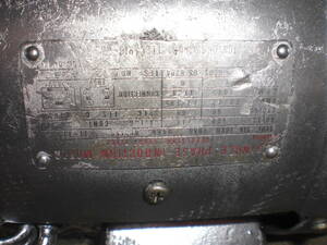 SINGLE PHASE INDUCTION MOTOR 0.4kW 100/200V 50/60Hz 中古　REPULSION START TYPE