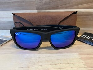 レイバン　Ray-Ban　ジャスティン　サングラス　偏光レンズ　マットブラック　ブルーレンズ