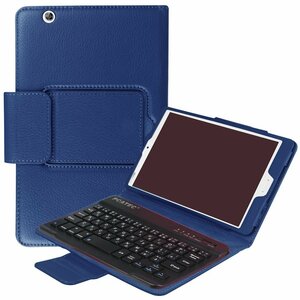 docomo dtab Compact d-01J/Huawei MediaPad M3 8.4専用レザーケース付き Bluetooth キーボード☆日本語入力対応☆ネイビーブルー