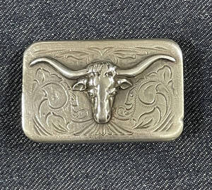 RESULTS スターリングシルバー バックル Vintage Sterling Silver Longhorn Buckle 1インチ幅ベルト用 ビンテージ