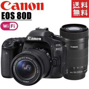 キヤノン Canon EOS 80D ダブルレンズセット カメラ レンズ 一眼レフ 中古