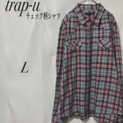 トラップ-ユー/レディース ネルシャツ チェック柄 長袖 L ブラウス L