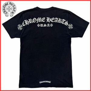 USA限定 CHROME HEARTS クロムハーツ CH プラス フローラル クロス スクロール レーベル ロゴ プリント ポケット カットソー Tシャツ 正規