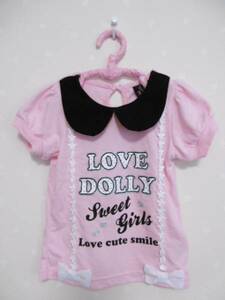 Ω DollyRibbon Ω★95㎝★ 可愛いパフ袖Tシャツ ■ピンク■