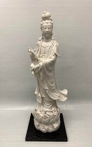 中国美術工芸品 聖観音 白磁 観音菩薩 仏像 高さ 約58cm