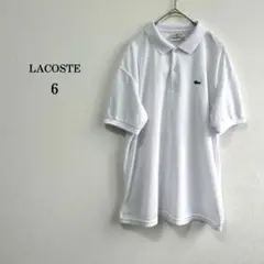 【LACOSTE】ラコステ　メンズポロシャツ　半袖シャツ　ホワイト　コットン