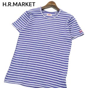 H.R.MARKET ハリウッドランチマーケット H刺繍★ ボーダー ストレッチ フライス 半袖 カットソー Tシャツ Sz.2　メンズ　A4T04144_4#D