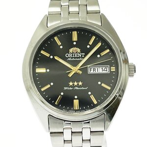 【1円スタート】ORIENT オリエント F490-UAA0 スリースター SS ブラック文字盤 自動巻き メンズ腕時計 362031