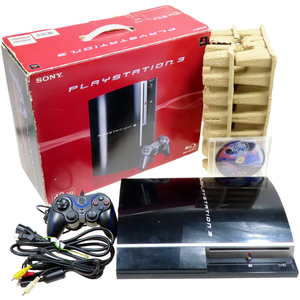 ( 動作確認済 ) 箱付 PS3 CECHH00 40GB ブラック 本体セット PlayStation3 FW4.78 プレステ3 現状品 ジャンク扱い 配送は宅急便100サイズ 