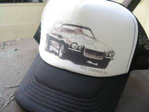 即決★新品　ナイロンメッシュCAP【1972Camaro RS】鮫カマ　黒