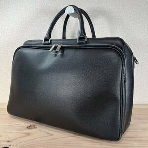 1円　極美品　HUGO BOSS ヒューゴボス　ブリーフケース　ビジネスバッグ レザー　ブラック　大容量　9772