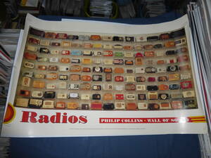 (606)古いラジオのポスター　RADIOS　PHILIP COLLINS WALL OF SOUND　家電