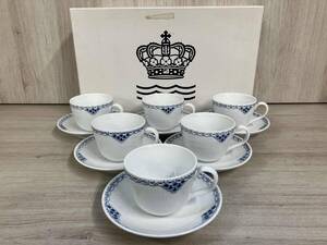 【美品】ロイヤルコペンハーゲン プリンセス カップ＆ソーサー 6客セット 茶器 洋食器 箱有り ROYAL COPENHAGEN