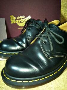 【Dr.MARTENS】ドクターマーチン 英国製 VINTAGE 1461Z 3ホールシューズ UK5 (24cm ) イングランド製 BLACK 初期型復刻【箱付き良品】