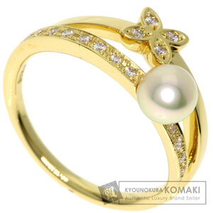 MIKIMOTO ミキモト パール 真珠 ダイヤモンド リング・指輪 K18イエローゴールド レディース 中古